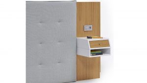 detalle cabezal tapizado moderno rhin dormitorio descanso