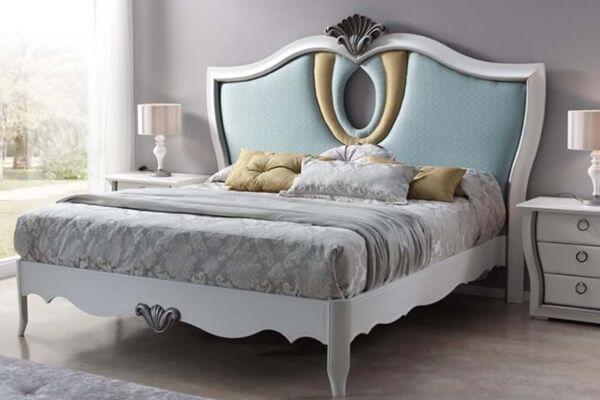dormitorio clasico laca matrimonio madera tapizado