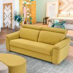 ambiente salon sofa cama moderno carmel tapizado patas madera cabezal abatible
