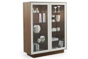 vitrina salon moderno rubi puertas cristal luz chapa natural laca moderna