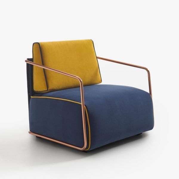 butaca adex con brazos metalicos moderna tapizada salon dormitorio