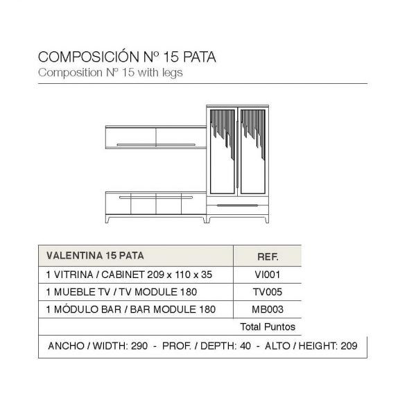 tecnico medidas composicion nº 15 salon comedor