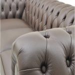detalle sofa clasico chester capitone autentico piel tela tapizado salon despacho