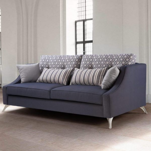 ambiente sofa moderno curve patas metalicas tapizado piel tela