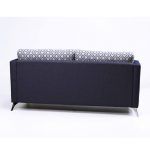 detalle sofa moderno curve patas metalicas cromo tapizado
