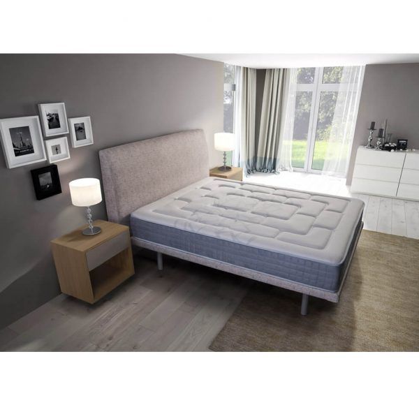 Base tapizada VERONA con patas redondas dormitorio matrimonio