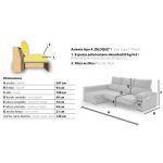 sofa cama + chaiselongue dalia moderno salon medidas