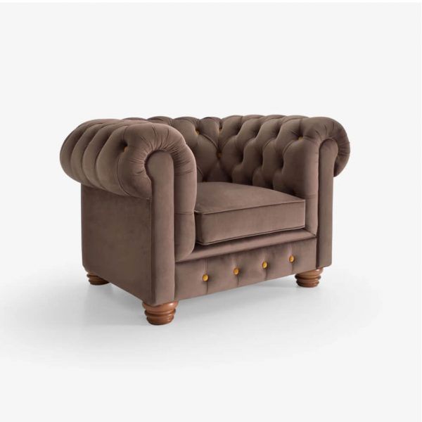 sillon individual cheste clasico capitone patas madera torneadas