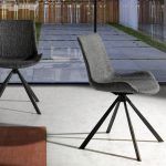 Silla de comedor giratoria ARCA moderna salon o despacho acero tapizado