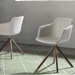 Ambiente silla moderna comedor giratoria IRIS patas madera fresno