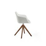 Silla de comedor giratoria IRIS moderna patas madera fresno