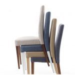 Silla tapizada GILDA moderna con patas en madera de haya