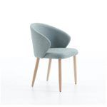 Silla tapizada STELLA moderna con patas en madera