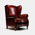 Sillon Orejero Clasico MELODIA en piel y patas madera