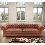 Sofa clasico YAIZA capitone autentico en piel