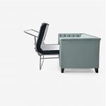 Detalle sofa cama GAVIOTA capitone apertura 2 pliegues