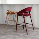 Taburete alto FRIDA moderno madera tapizado hosteleria hogar