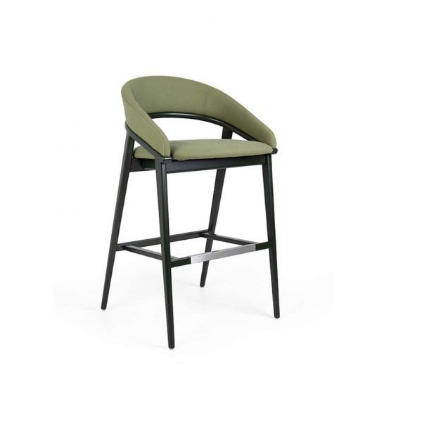Taburete alto FRIDA moderno hosteleria madera tapizado