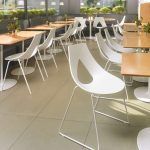 Silla hosteleria moderna DANVES acero blanca