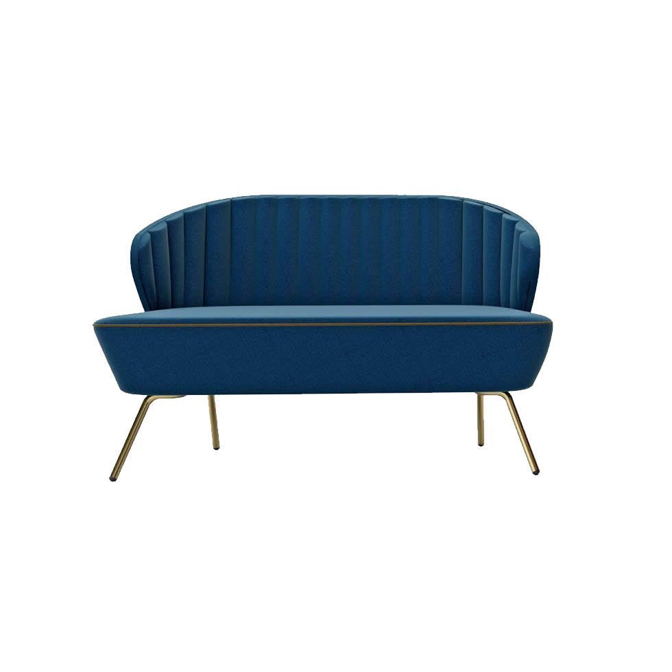 sillón moderno hostelería Tanya patas en oro Sofa hosteleria TANYA tapizado patas oro moderno