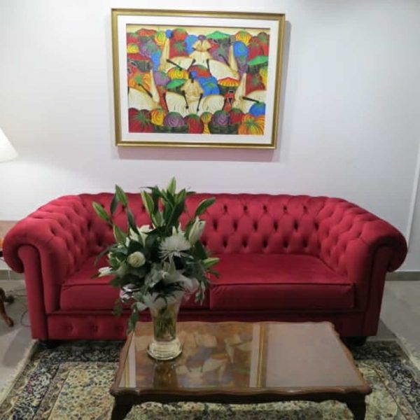 Sofá clásico tapizado capitone salon
