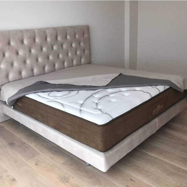 cama tapizada moderna cabezal capitone y base gemela dormitorio descanso