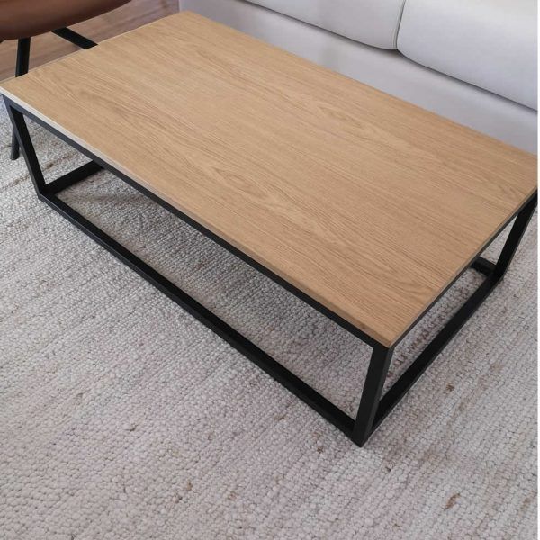 mesa centro erba chapa natural y acero salon moderno fija