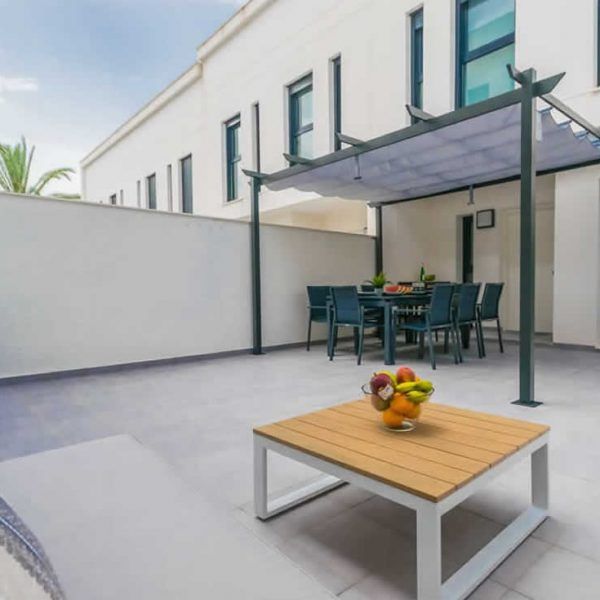 Mesa auxiliar de terraza o exterior aluminio