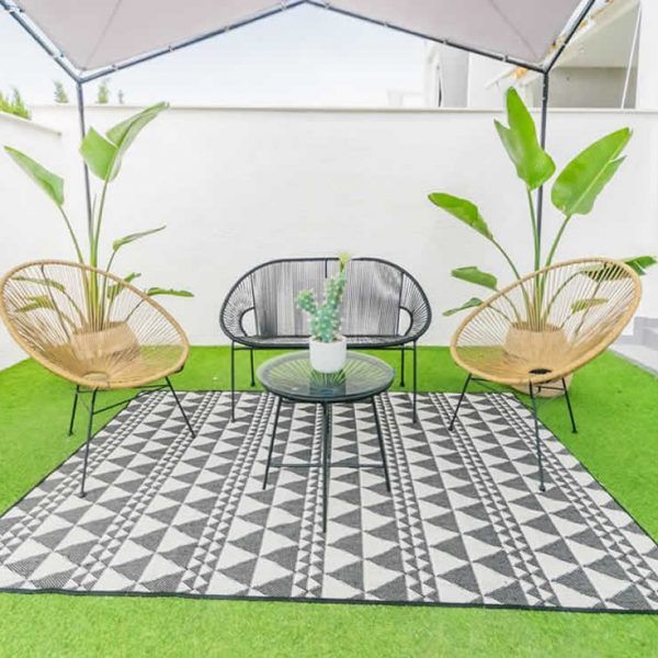Set muebles exterior modernos sofa sillones y mesa auxiliar