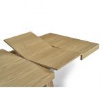 detalle mesa comedor extensible cuadrada moderna intempo kubica sakura chapa natural salon