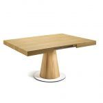 mesa comedor moderna sakura extensible abierta cuadrada guia chapa natural salon