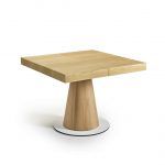 mesa comedor cuadrada sakura moderna con extensible 100x100 chapa natural salon