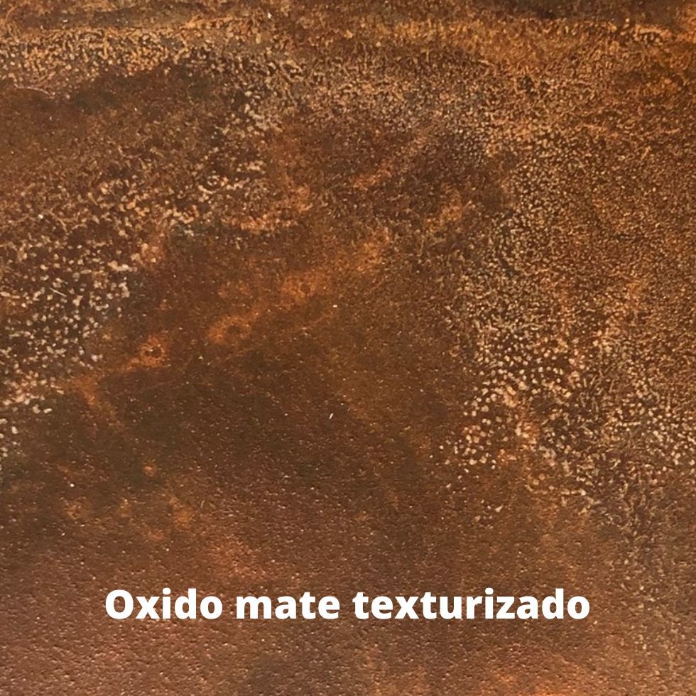 muestra en oxido mate texturizado anzadi mobilario