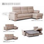 detalle medidas sofa cama chaiselongue abatible moderno patas madera tapizado apertura italiana brazo arcon