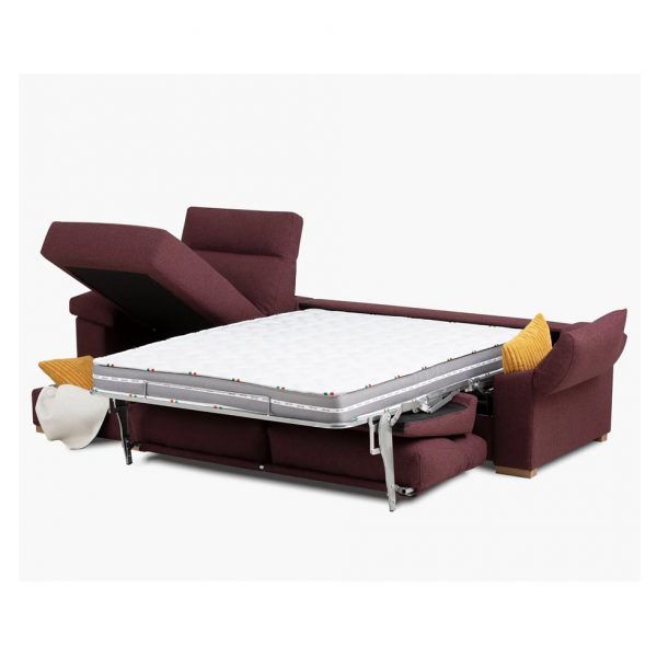 detalle apertura sofa chaiselongue cama salon moderno flor abatible arcon descanso tapizado