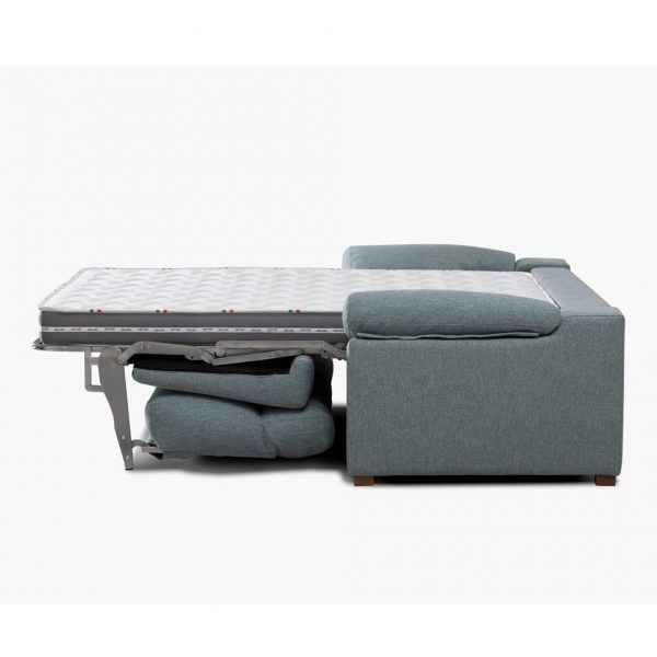 detalle sofa cama moderno violeta apertura italiana brazo arcon descanso salon