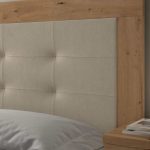 detalle cabezal odra tapizado melamina colgar dormitorio matrimonio