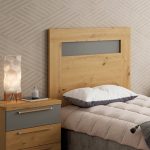 combinacion cabezal tapizado moderno industrial melamina mesita noche juvenil dormitorio