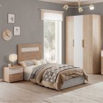 dormitorio composicion juvenil moderno melamina cabezal mesita noche armario comoda moderno