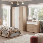 dormitorio composicion juvenil moderno melamina cabezal armario comoda moderno