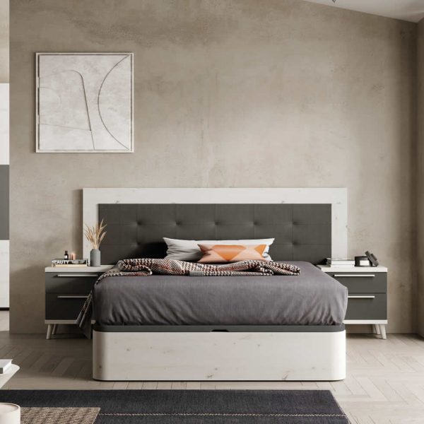 dormitorio cabezal mesitas noche sahara canape melamina tapzado abatible patas nordicas matrimonio