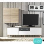 mueble salon composicion moderna patas haya melamina combinacion montado