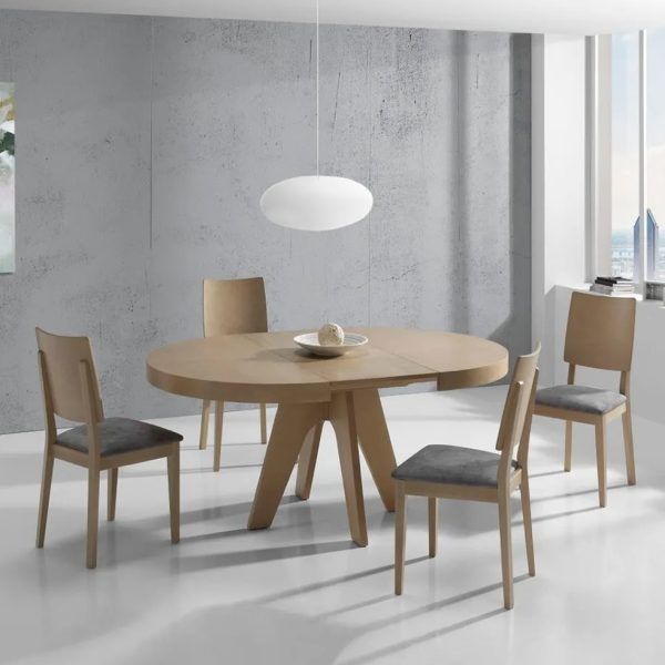 ambiente mesa comedor redonda extensible haya moderna