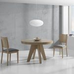 mesa comedor redonda extensible magnapie central moderna