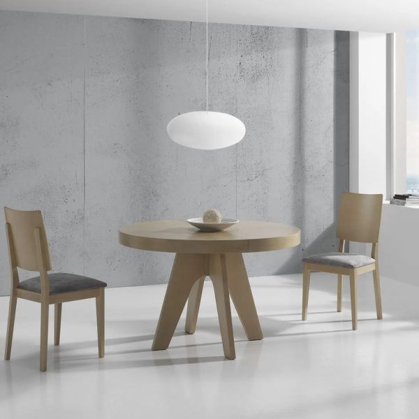 mesa comedor redonda extensible magnapie central moderna