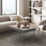 mesa centro moderna elevable keops acero rectangular