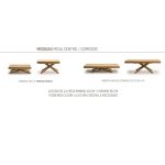 medidas mesa centro comedor elevable extensible convertible chapa natural melamina salon comedor