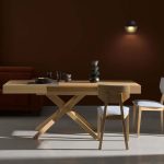 mesa convertible helena comedor centro salon comedor melamina chapa natural moderna bateria
