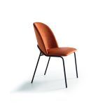 silla moderna jasper tapizada pata metálica curvada