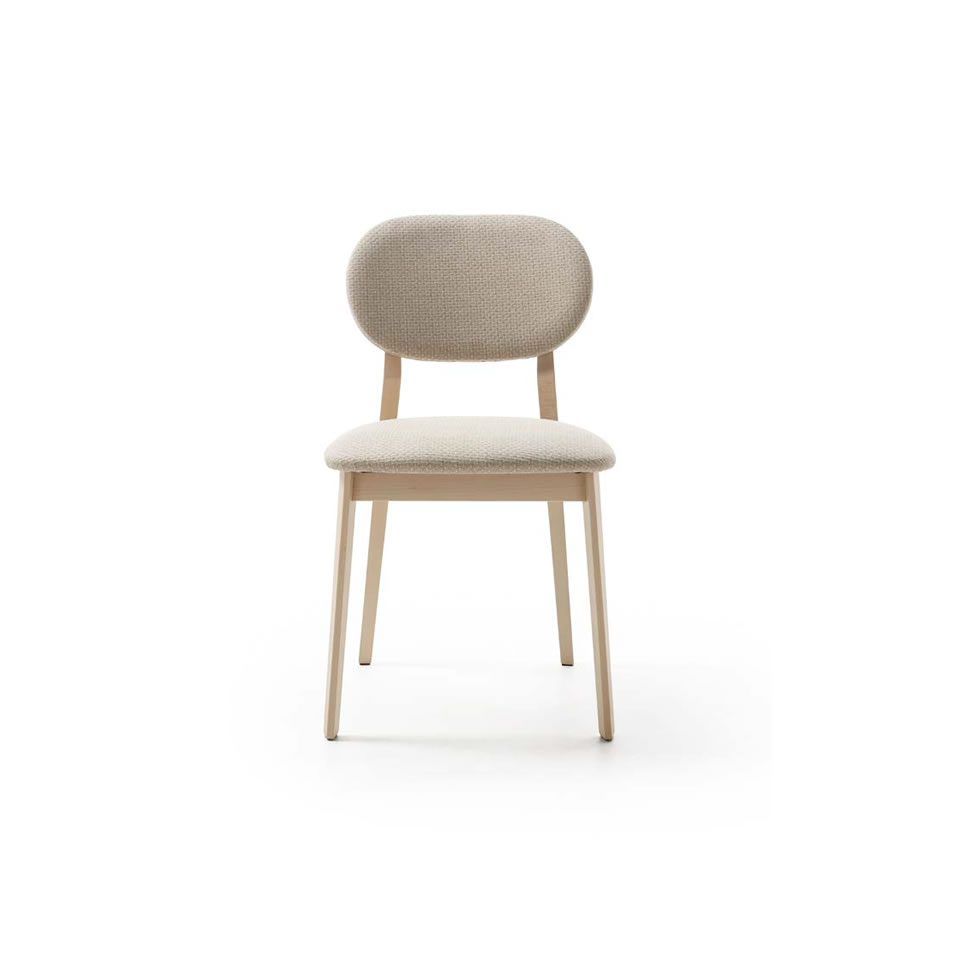 389 LEONOR SILLA TAPIZADA PATAS MADERA FRENTE.980X980 silla moderna leonor tapizada madera haya hogar contract hosteleria